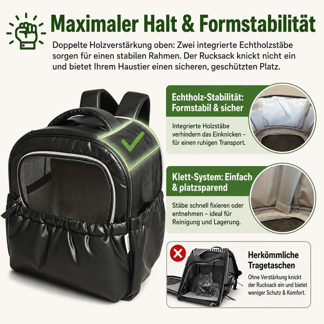 Hundetasche für Kleine Hunde 5kg, Atmungsaktive Katzenrucksack mit Netzfenster, Tragbare und Faltbar