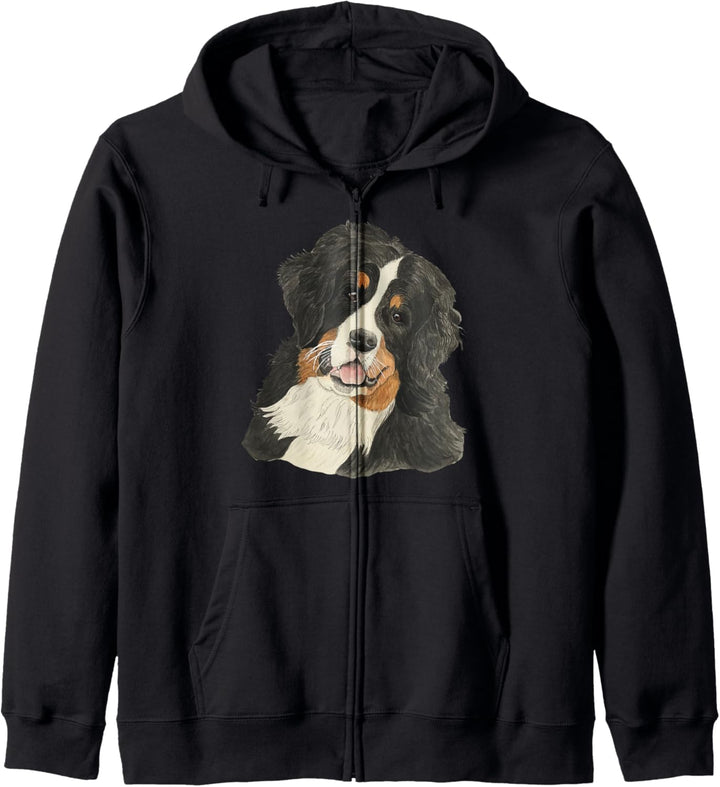 Bernersennen Hund im Aquarell Design Kapuzenjacke