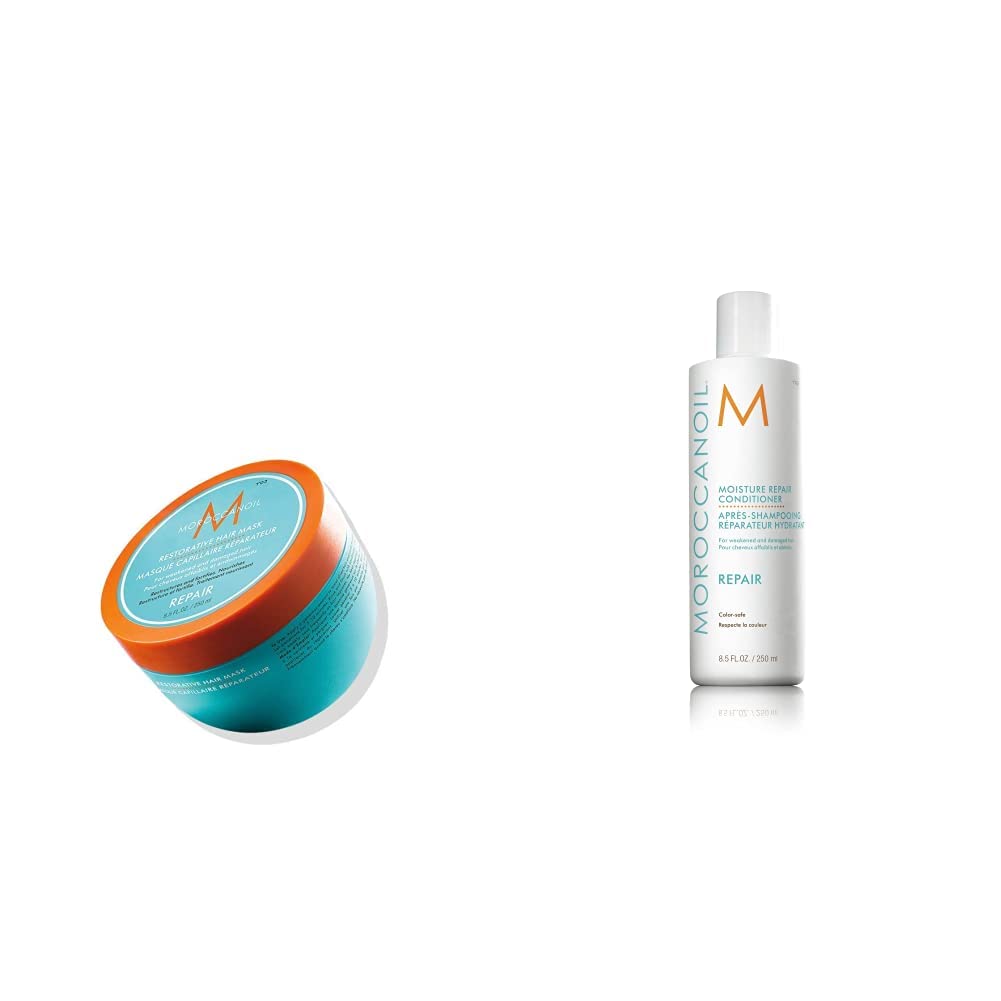 Moroccanoil Stärkende Haarmaske 250 ml (1er Pack) Bundle mit Extra Volumen Shampoo, 250 ml (1er Pac