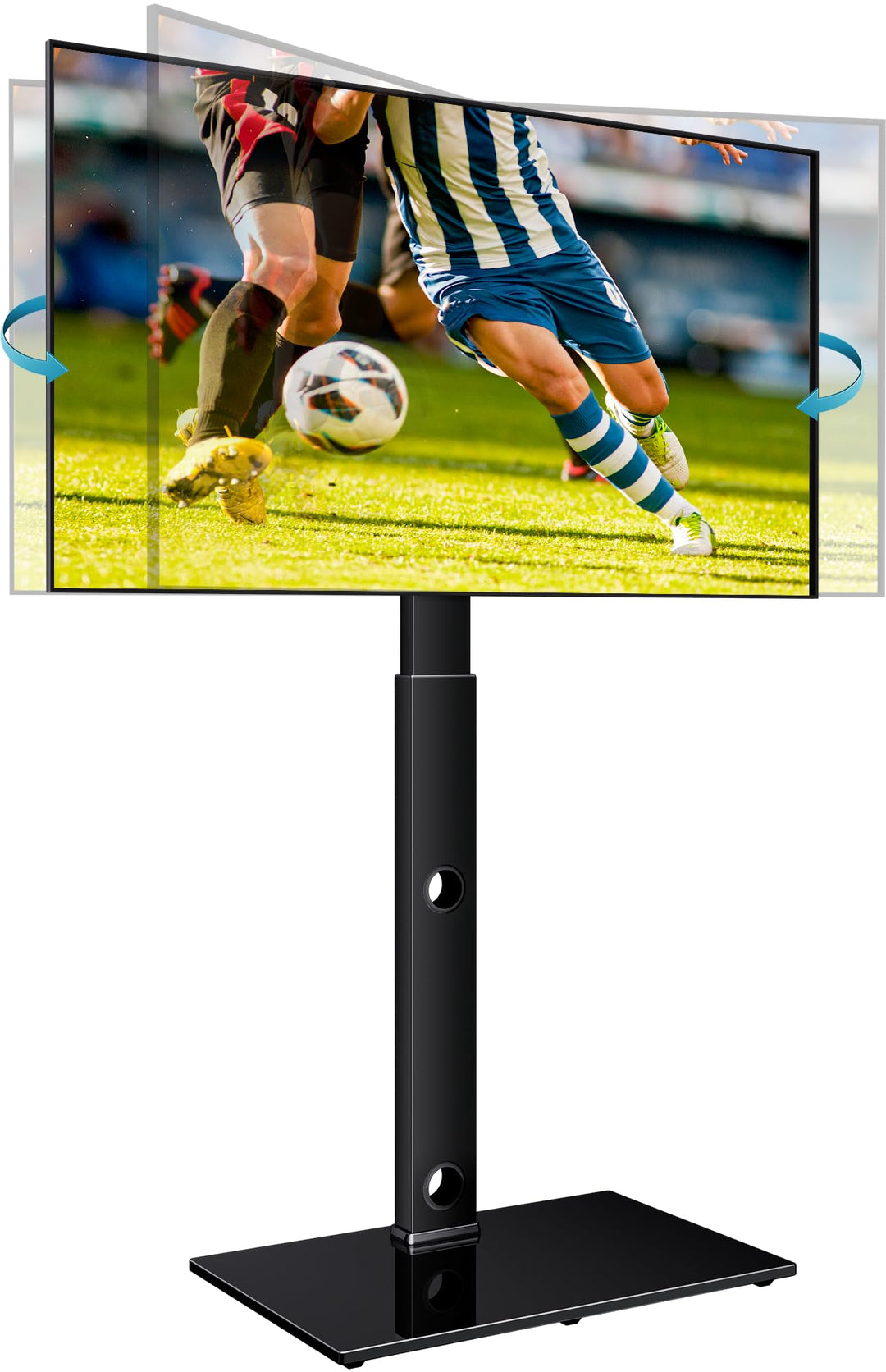 BONTEC TV Ständer Standfuss Fernsehstand für 30-70 Zoll Flach &amp; Curved Fernseher bis zu 40 kg, Schwe