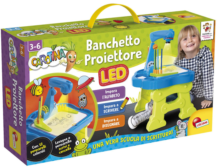 Liscianigiochi 97135 Carotina Bankett Led Schule Schreiben, Pädagogischer Projektor, bunt