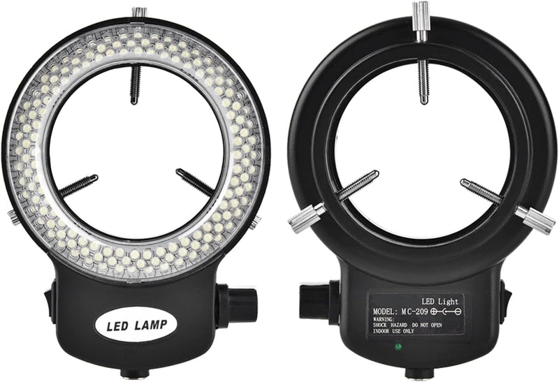 Mikroskop LED Licht, Mikroskop Kamera Ringleuchte, 144 LED Perlen Lichtquelle Helligkeit Einstellbar