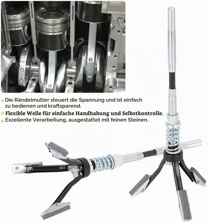 Zylinder-Hon-Gerät, Honwerkzeug 3 Armig Zylinder Bohrung 19-64mm 3-Backen Polieren Werkzeug Flexible