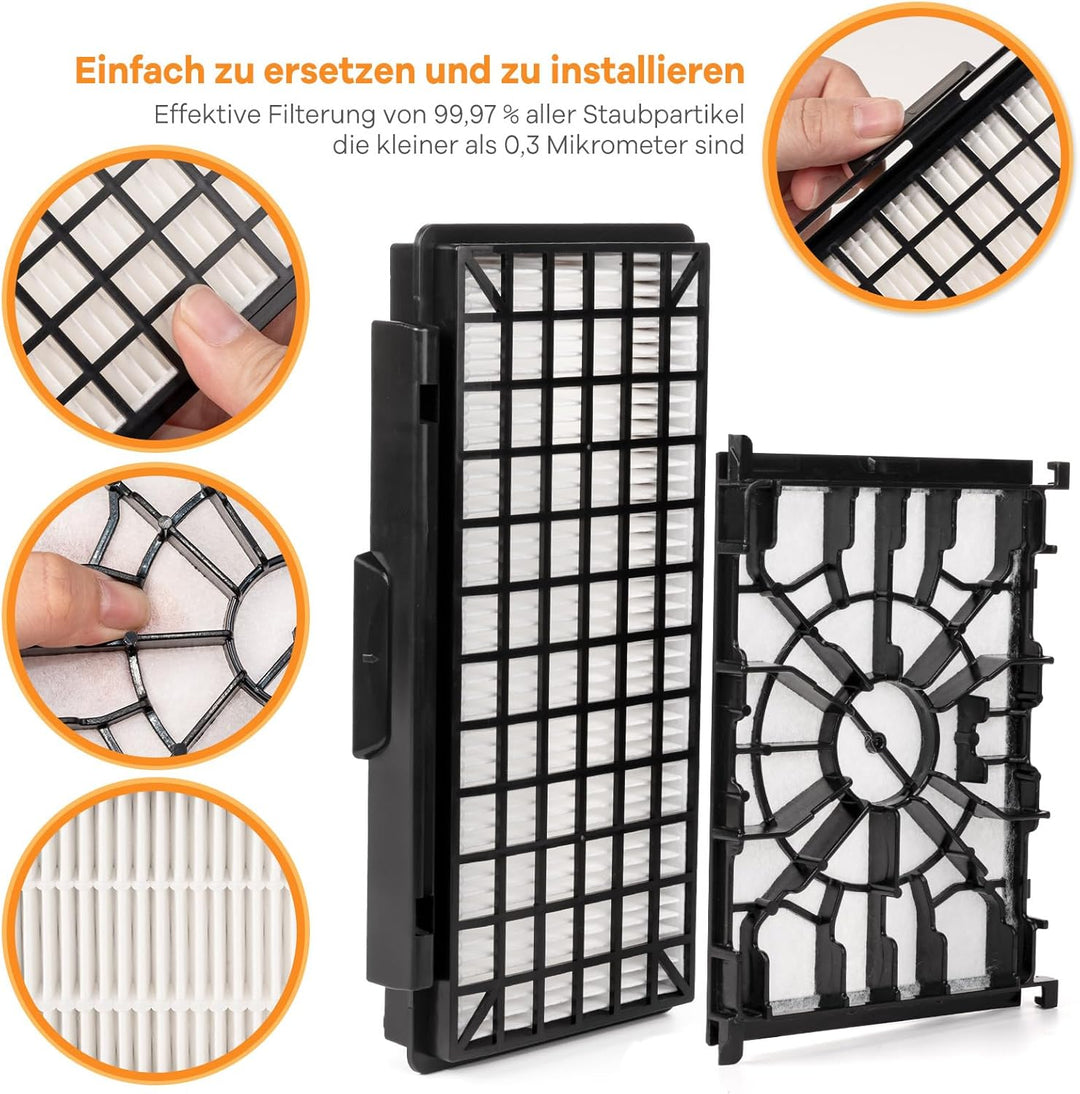 3 HEPA Filter+3 Motorschutzfilter Für Siemens Staubsauger Q5.0 extreme silencePower VSQ5X1230, Ersat