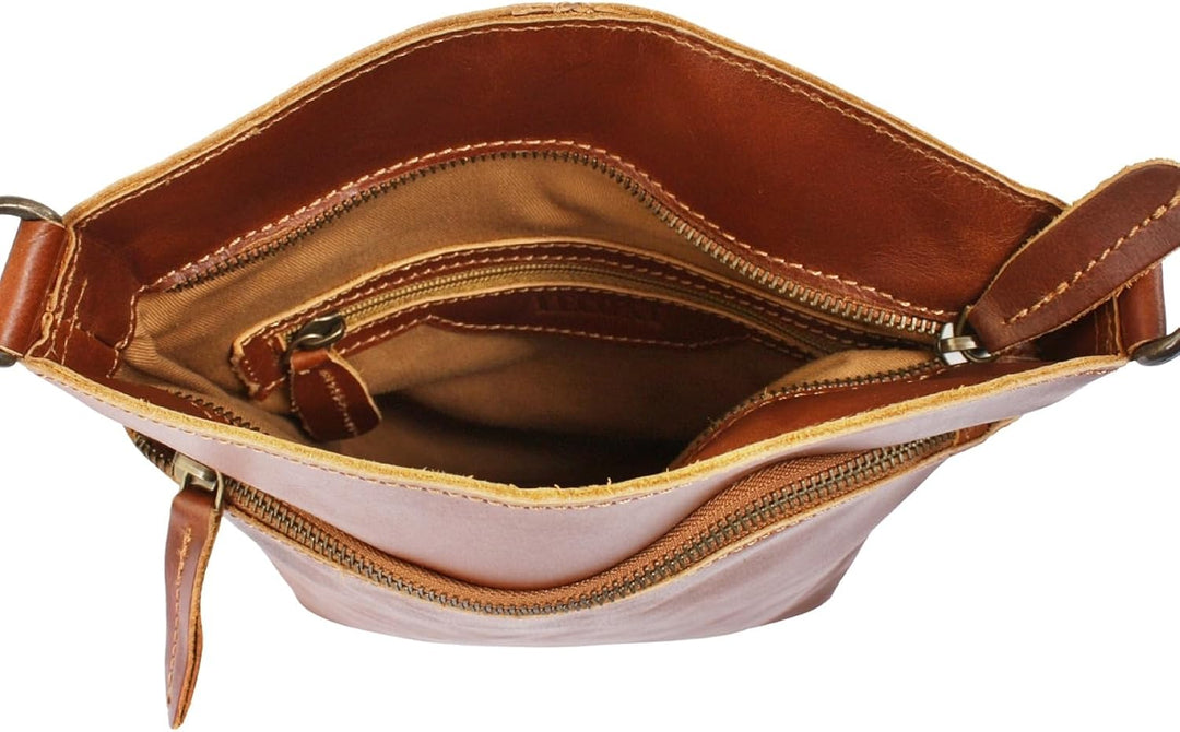 LECONI kleine Umhängetasche Damen Schultertasche Handtasche Freizeittasche Damentasche Ledertasche v