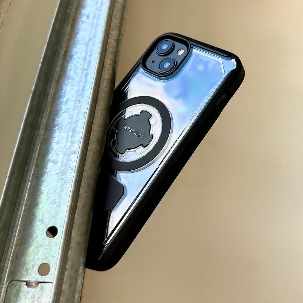 Rokform - iPhone 15 Plus Hülle, Crystal Series, magnetische klare iPhone 15 Plus Hülle mit RokLock D