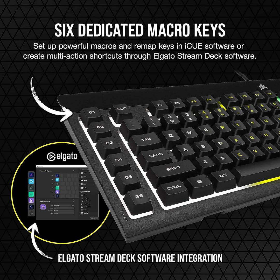 Corsair K55 RGB Pro – Dynamische RGB-Hintergrundbeleuchtung – – IP42 Staub- und spritzwassergeschütz