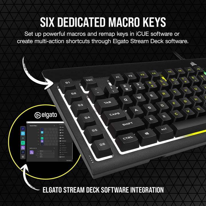 Corsair K55 RGB Pro – Dynamische RGB-Hintergrundbeleuchtung – – IP42 Staub- und spritzwassergeschütz