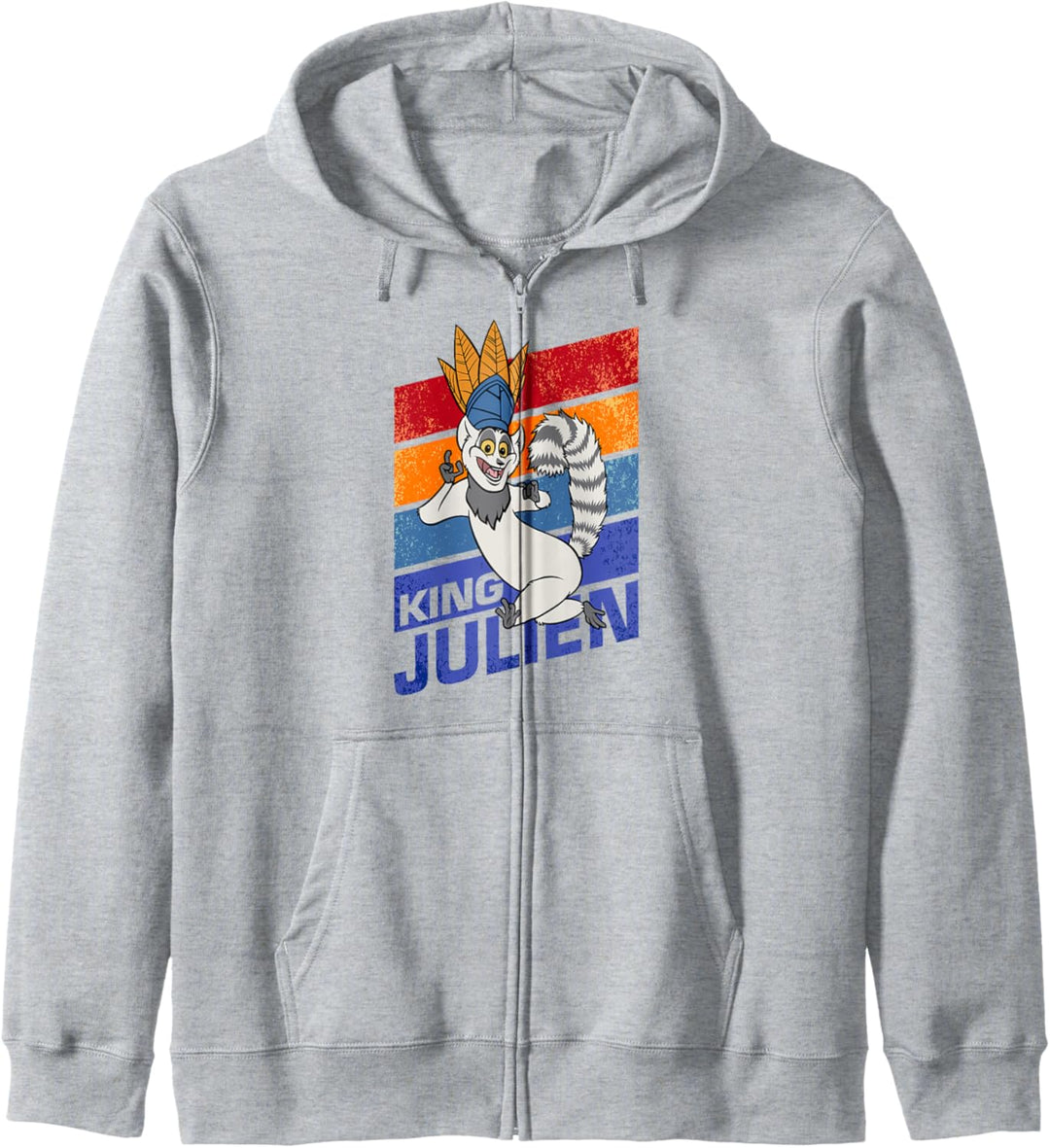 Madagascar King Julien Striped Portrait Kapuzenjacke