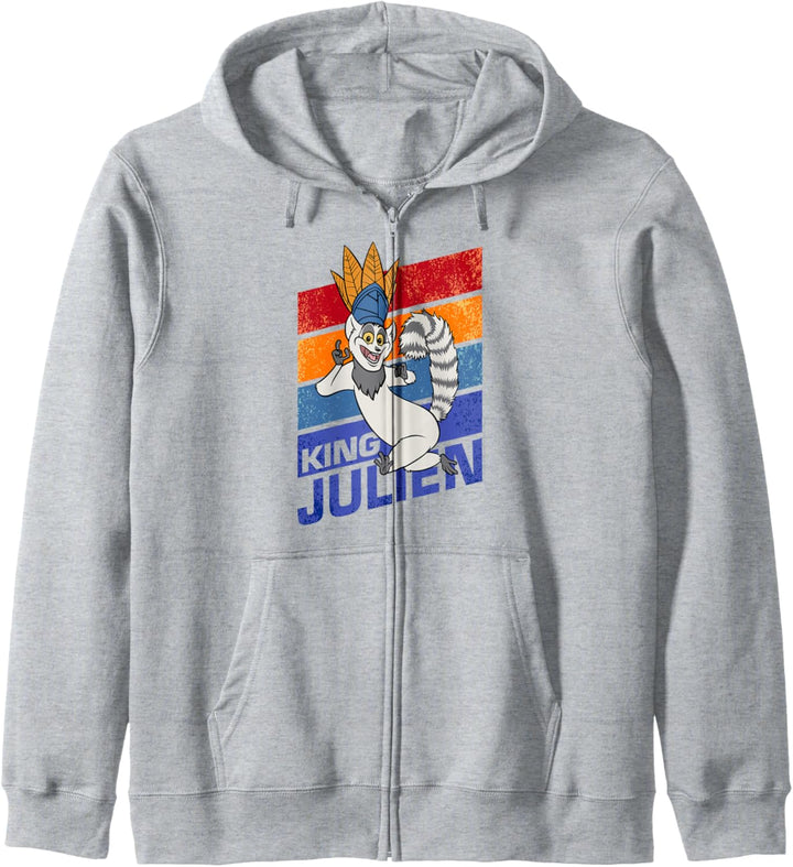 Madagascar King Julien Striped Portrait Kapuzenjacke