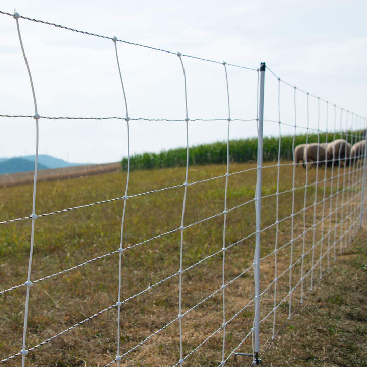 horizont Schafnetz - turbomax extra - Weidenetz Schaf weiss, Höhe 90cm, Länge 50m, Doppelspitze 14 P