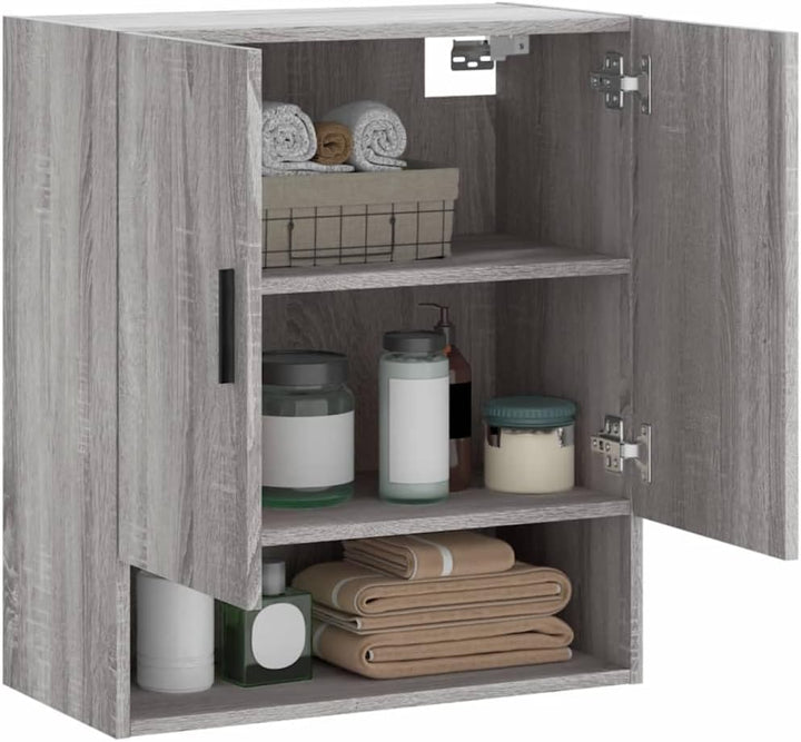 prissent Wandschrank Grau Sonoma 60x31x70 cm Holzwerkstoff Hängeschrank Badschrank Langlebiges Mater