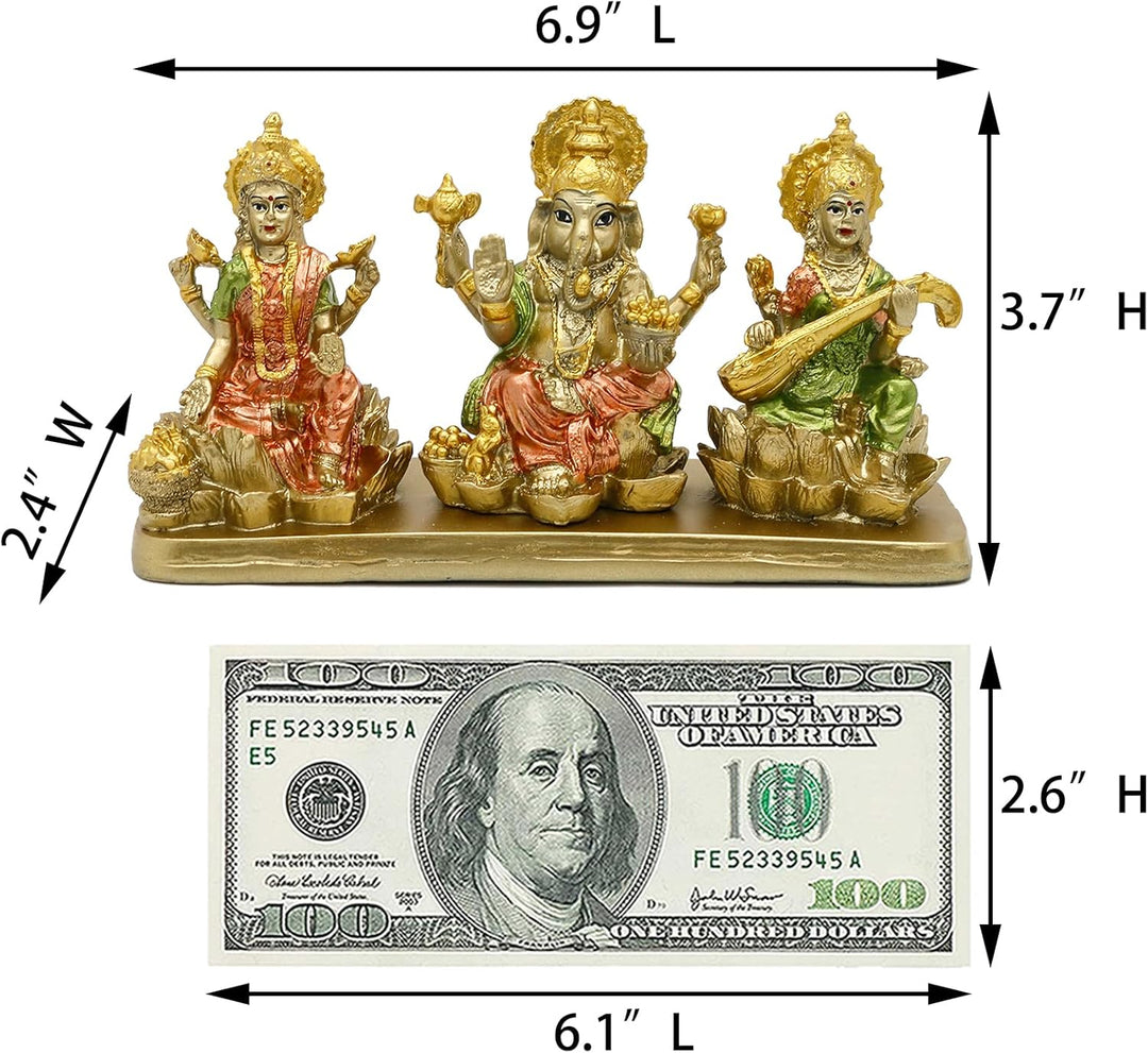 Hinduismus Lakshmi Ganesha Saraswati Statue – Hinduistische Laxmi Lord Ganesh Idol Figur Home Temple