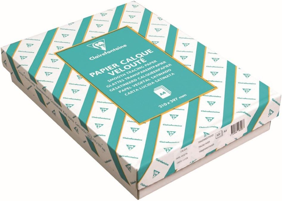 Clairefontaine 96507C Transparentpapier Ries, 500 Blatt, Din A4, 21 x 29.7 cm, 90/95 g Packung, tran