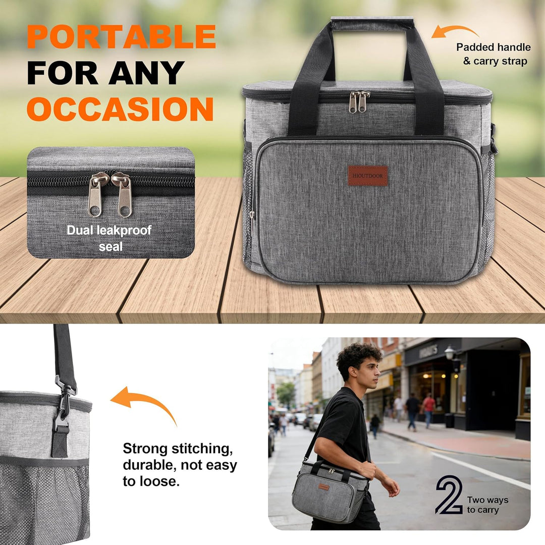 Isolierte Faltbare Kühltasche Lunchtasche wasserdichte Thermotasche Umhänge Tragetasche Für Herren D
