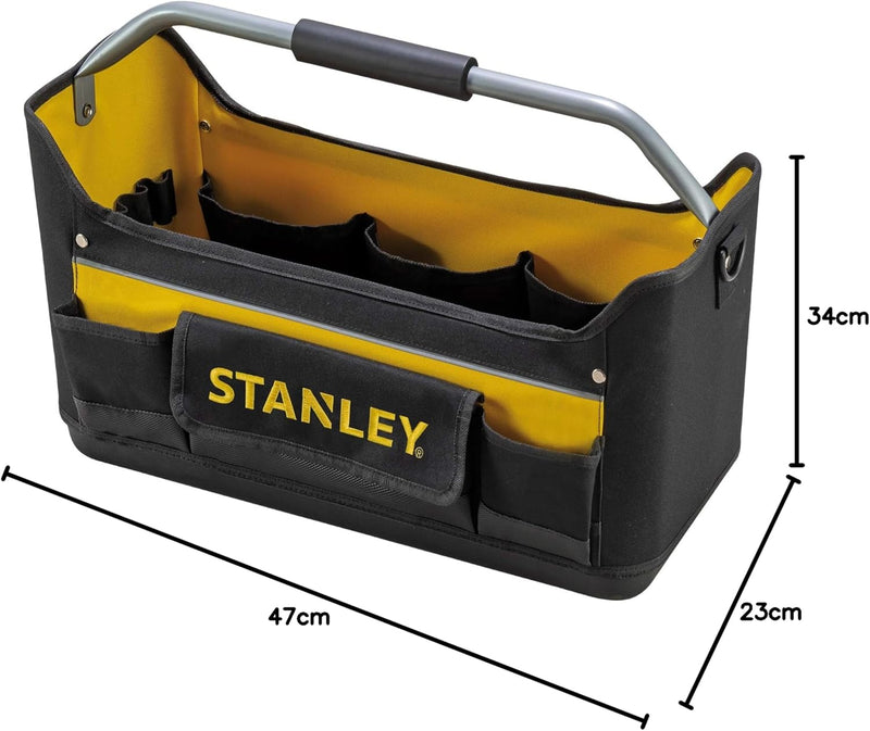 Stanley Werkzeugtrage / Werkzeugtasche (44.7x27.7x25.1cm, 600 Denier Nylon, ergonomischer Gummihandg