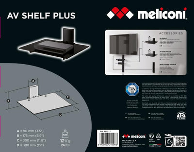 Meliconi 8006023219988 Fernseher-Halterung schwarz Einzelbett, Einzelbett