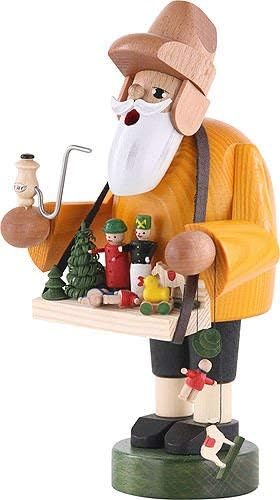 KWO Olbernhau Räuchermann Spielzeughändler, 18 cm, Mehrfarbig, 18cm