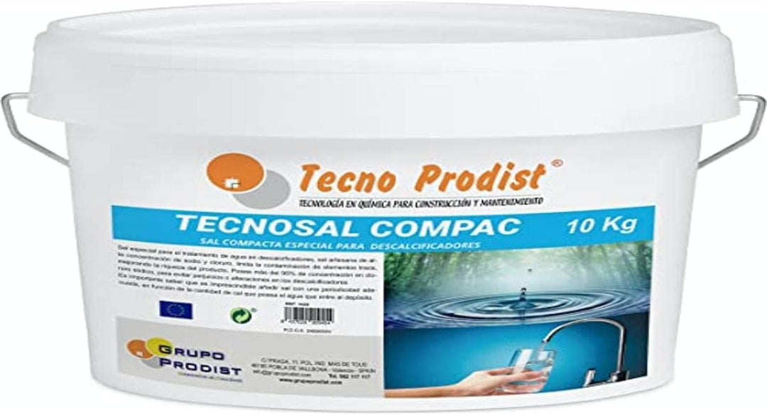 Tecno Prodist TECNOSAL COMPAC (10 Kg) - Wasserenthärter - Kompaktes Salz Spezial für Wasserenthärter
