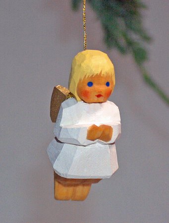 Krippenfigur Engel fliegend blond Baumwollbeutel