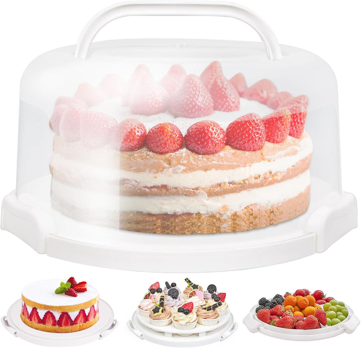 Ohuhu Kuchen Transportbox, Torten Transportbox mit Deckeln und Tragegriff, Tragbarer Tortentransport