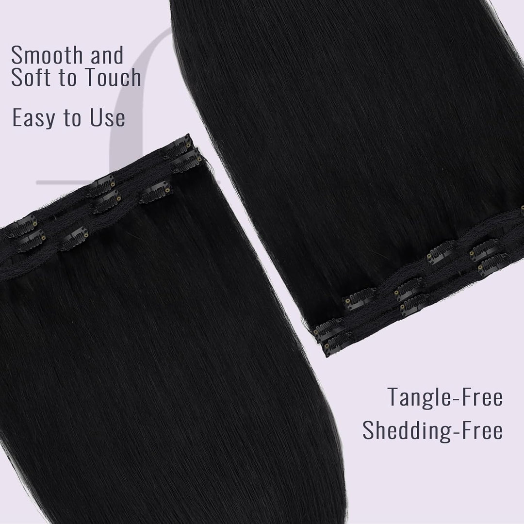 Fshine Clip in Ehthaar Extensions Dunkelbraun 30cm 3pcs Remy Ehthaar Clip in Extensions Jet Black Cl