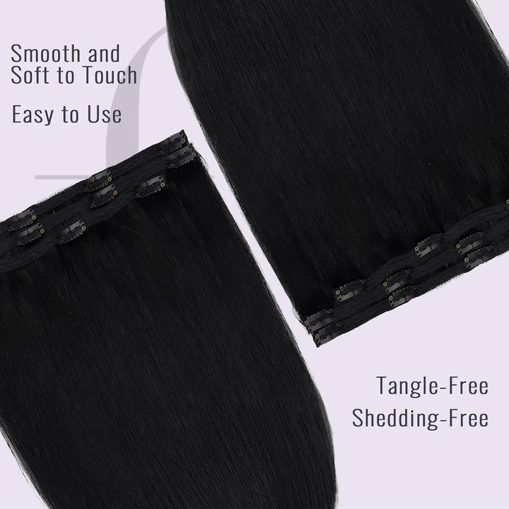 Fshine Clip in Ehthaar Extensions Dunkelbraun 30cm 3pcs Remy Ehthaar Clip in Extensions Jet Black Cl