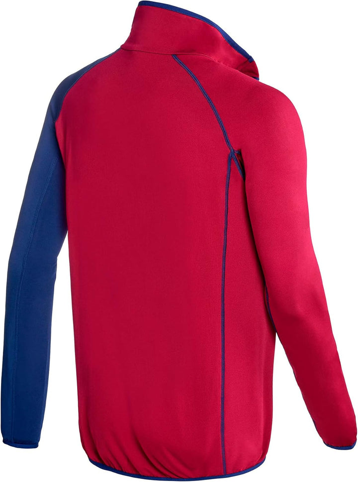 Black Crevice Herren Microfleece Pullover Second Layer Midlayer BCR297137 Blood Red/Steel Blue XXL,