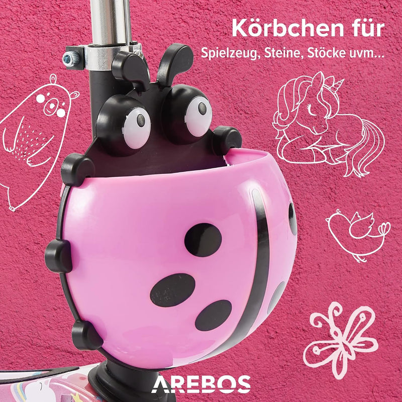 Arebos 3-in-1 Kinderroller mit Rückenlehne für Jungen & Mädchen | Cityroller Tretroller Scooter höhe