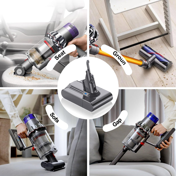 für Dyson V8 Akku 8000mAh, Ersatzakku Für Dyson SV10 V8 Absolute Animal Motorhead Fluffy Slim Fluffy