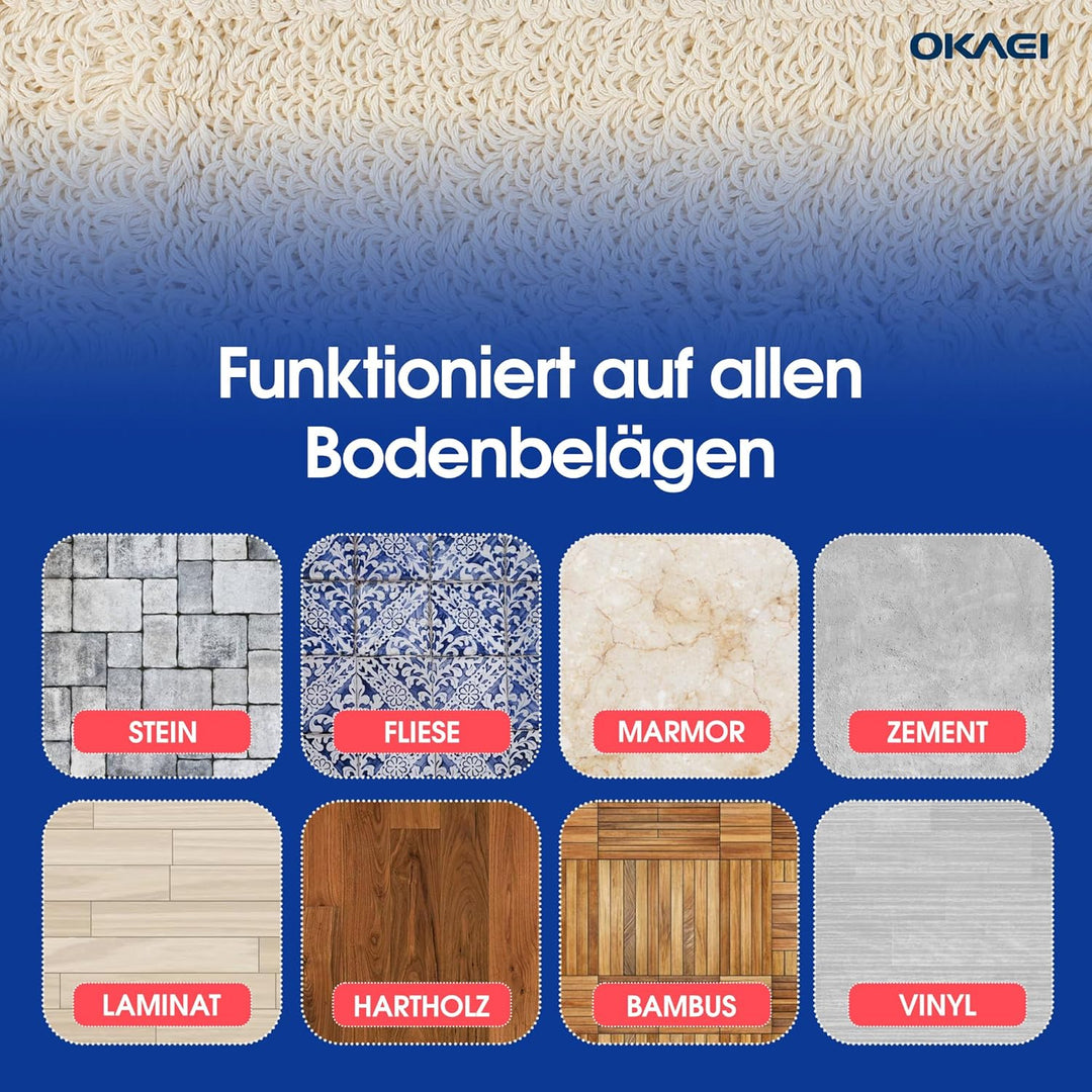 Okaei 5 Stück Wischmopp Bezug (50 cm) - Bodenwischer-Wischbezug zur Trocken- &amp; Nassreinigung - Boden