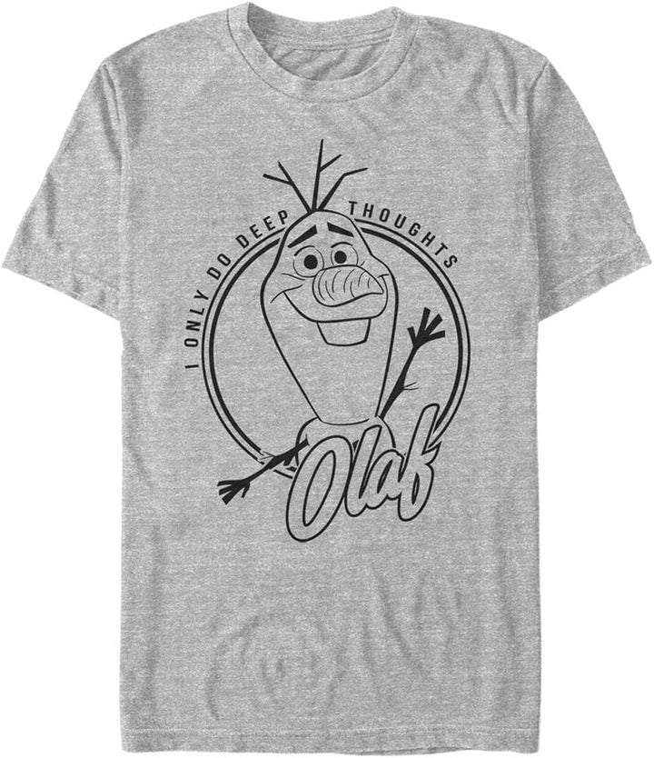 Disney Unisex Frozen 2 Deep Thought Olaf Organic Short Sleeve T-shirt XXL Melange Grau, XXL Melange