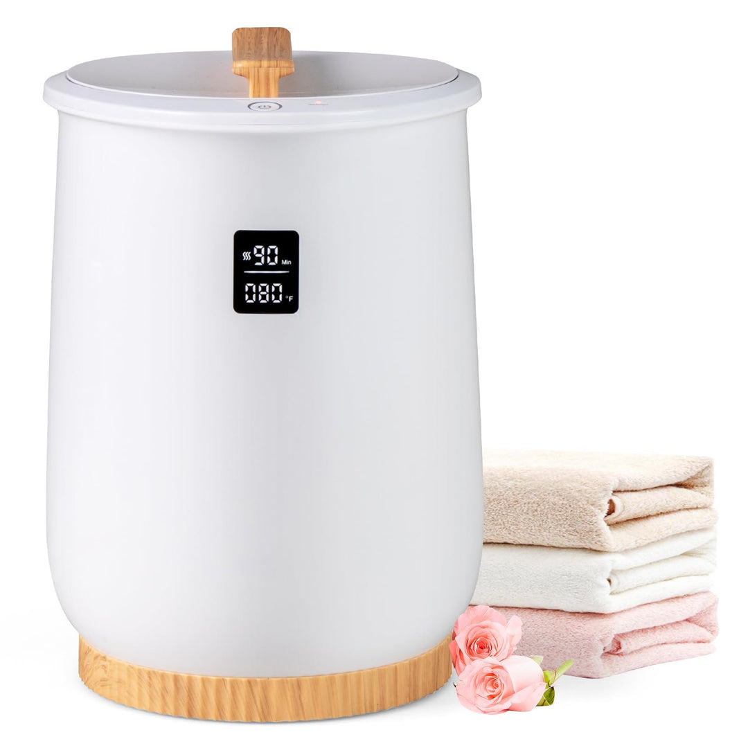RELAX4LIFE 20L Handtuchwärmer, Handtuchtrockner elektrisch mit LED-Anzeige & 4 Timer-Einstellungen,