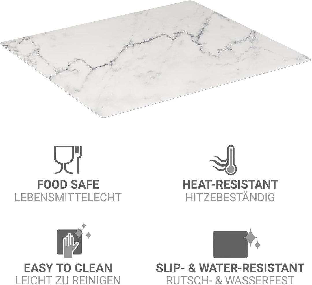 WENKO Abdeckmatte Mod. Marmor Schutzmatte Küche Vinylmatte hitzebeständig PVC 60x52 cm Mehrfarbig fü