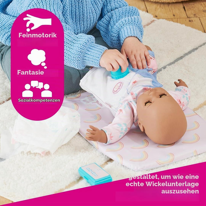 Casdon Changing Mat Set, Dolls Changing Mat &amp; Care Set for Children Aged 3+, Includes Reusable Nappy