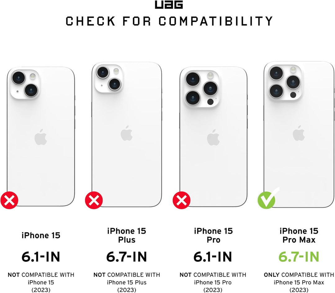 URBAN ARMOR GEAR Essential MS Case kompatibel mit Apple iPhone 15 Pro Max Hülle [50% recyceltes Mate