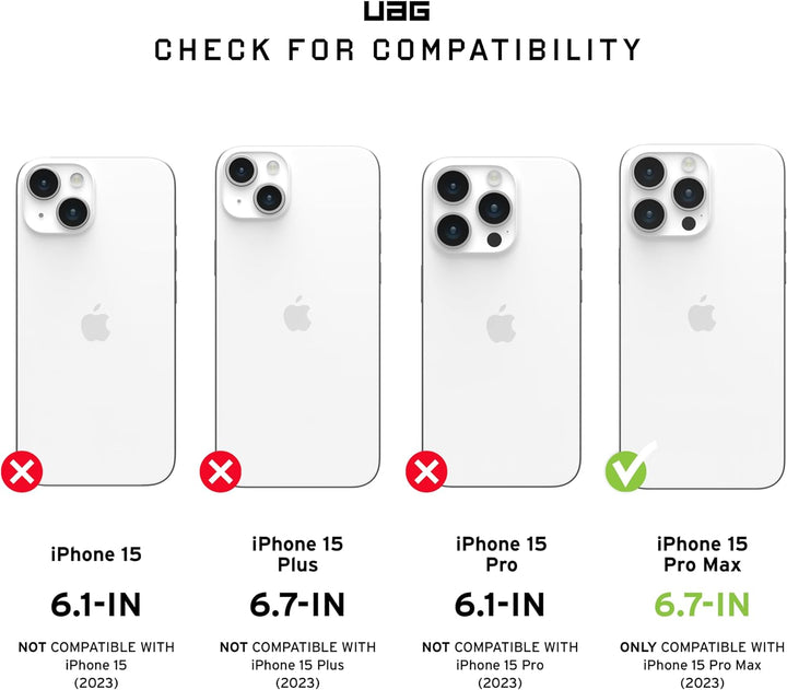 URBAN ARMOR GEAR Essential MS Case kompatibel mit Apple iPhone 15 Pro Max Hülle [50% recyceltes Mate