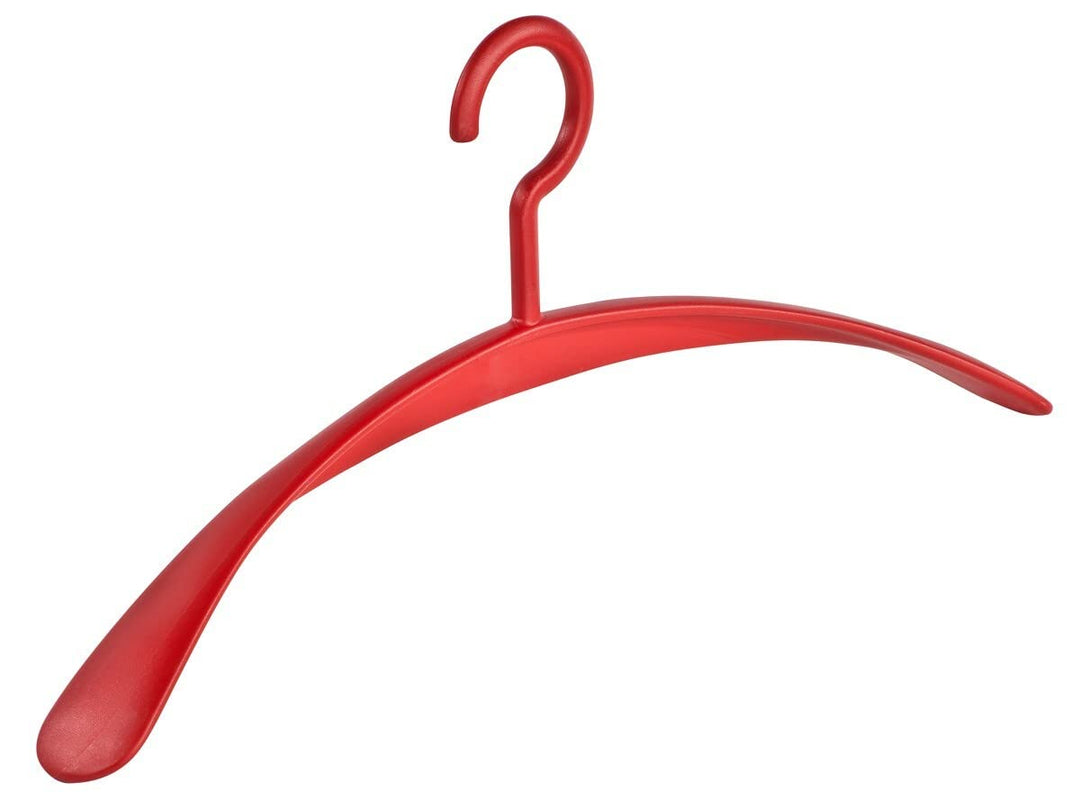 6 Stück Kleiderbügel Garderobenbügel Wing rot - 45 cm breit - breite Schulterauflagen - Kuststoffkle