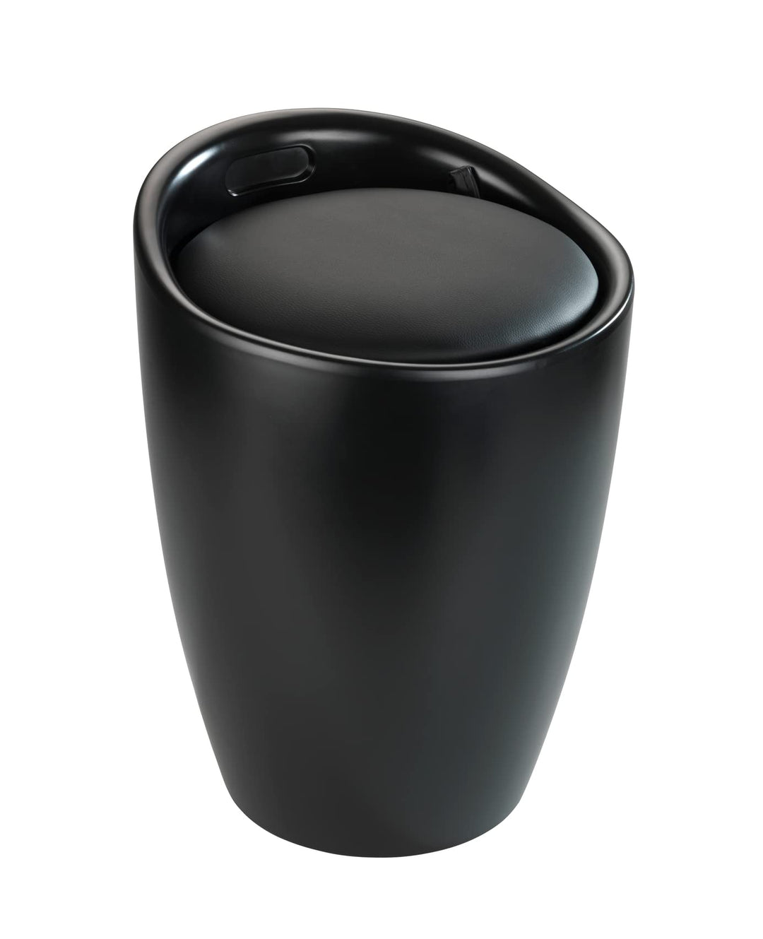 WENKO Badhocker Candy Schwarz matt, Sitzgelegenheit, Hocker mit Stauraum für das Badezimmer und Wohn