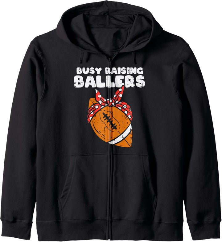 Busy Raising Ballers American Football Polka Bandana Damen Kapuzenjacke