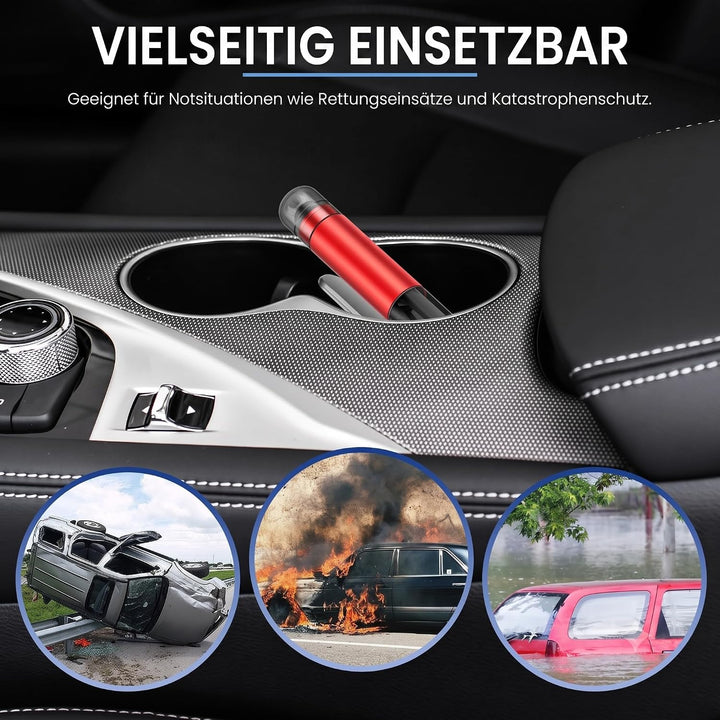 6 Stück Auto-Nothammer, 2 IN 1 tragbarer Scheibenbrecher | Auto Notfallwerkzeug mit Testglas,Rettung
