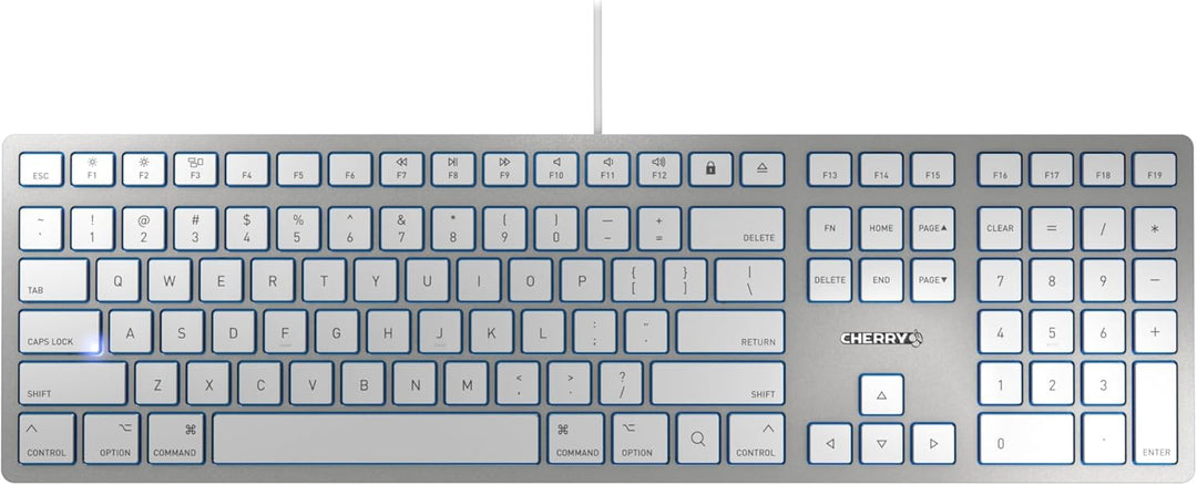CHERRY KC6000 Slim for MAC - Corded Keyboard - USB - Silver (US-International), KC 6000 SLIM weiss-s