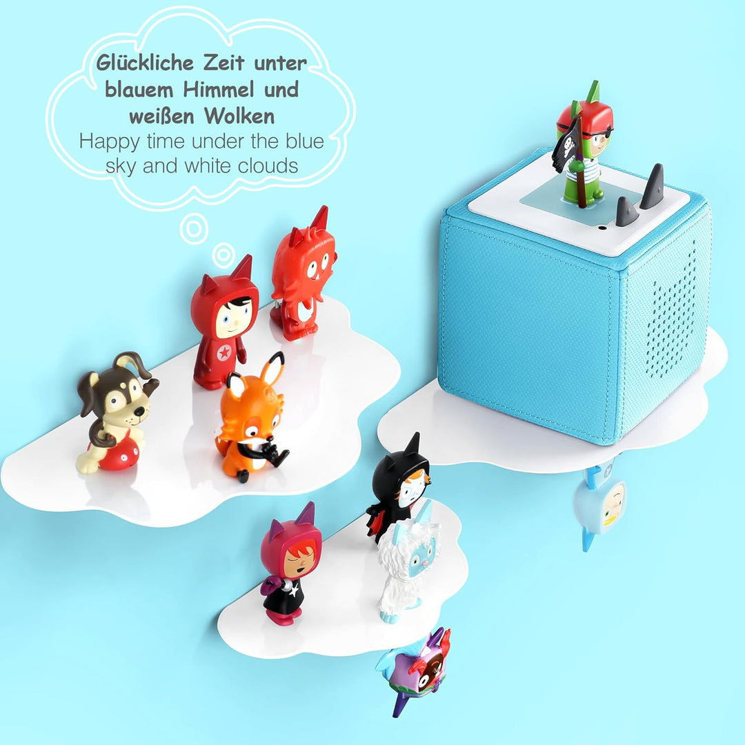 Wolkenform Tonie Regal vollständig magnetisches Toniebox Regal für mehr als 60-70 Figuren + Box Toni