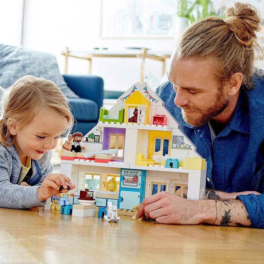 LEGO DUPLO Town Modular Playhouse 10929 Dollhouse with Furniture and a Family, Great Educational Toy