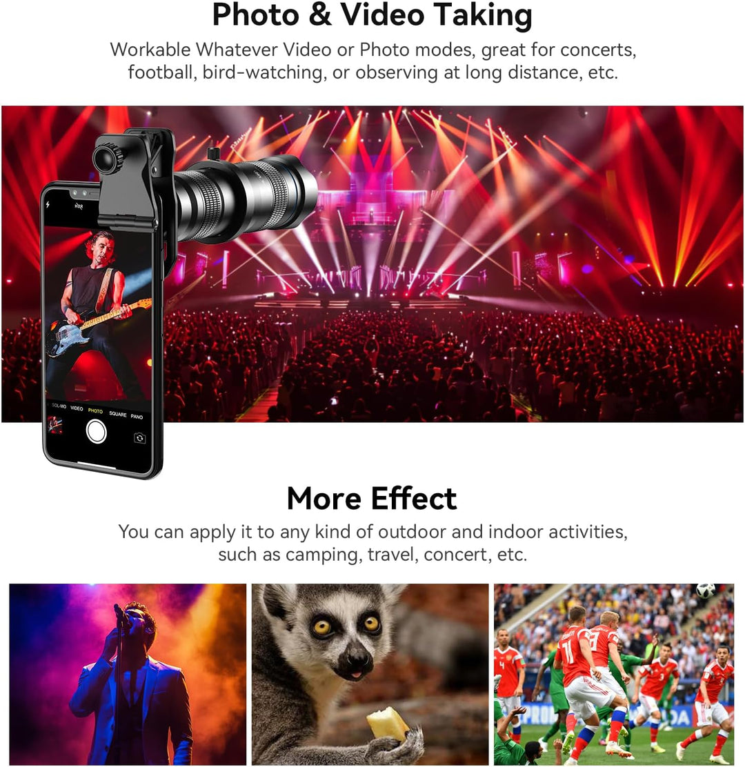 Apexel HD Handyobjektiv 28X Teleobjektiv mit Auslöser für iPhone Samsung, Huawei, Xiaomi Android Sma