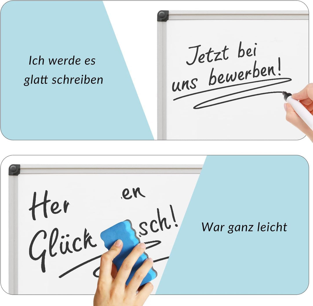 XIWODE Whiteboard, Whiteboard magnetisch, Magnettafel whiteboards, Alurahmen, für Büro, Gewerbe und