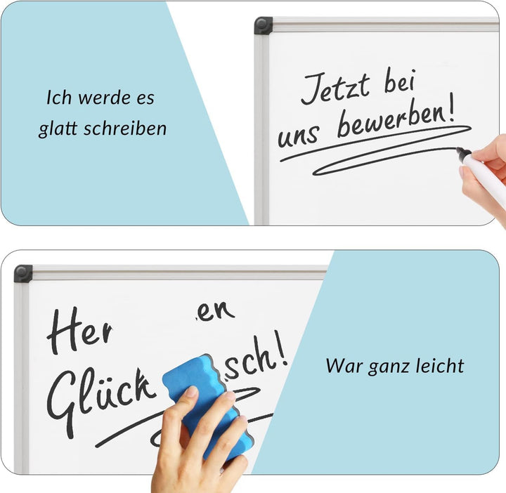 XIWODE Whiteboard, Whiteboard magnetisch, Magnettafel whiteboards, Alurahmen, für Büro, Gewerbe und