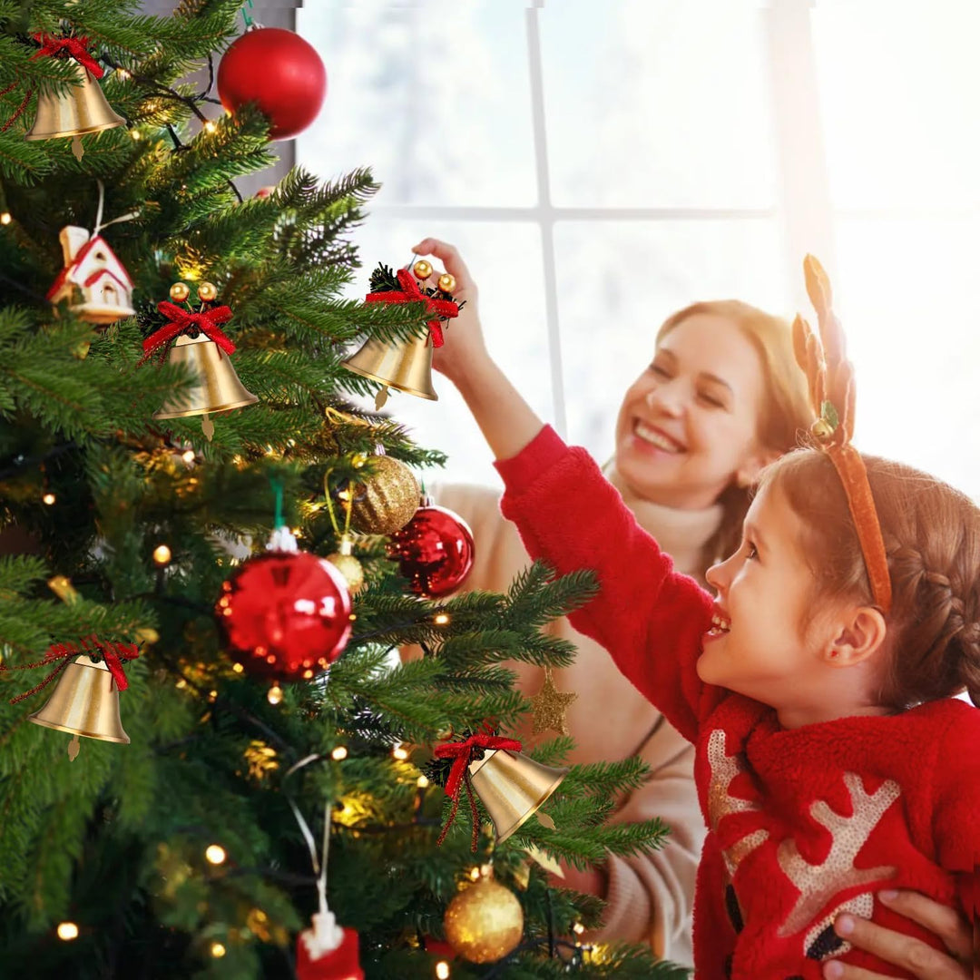 Weihnachtsglocke Anhänger, 6 Stück Weihnachtsbaum Glocken, Glöckchen Vintage, Weihnachtsdeko zum Auf