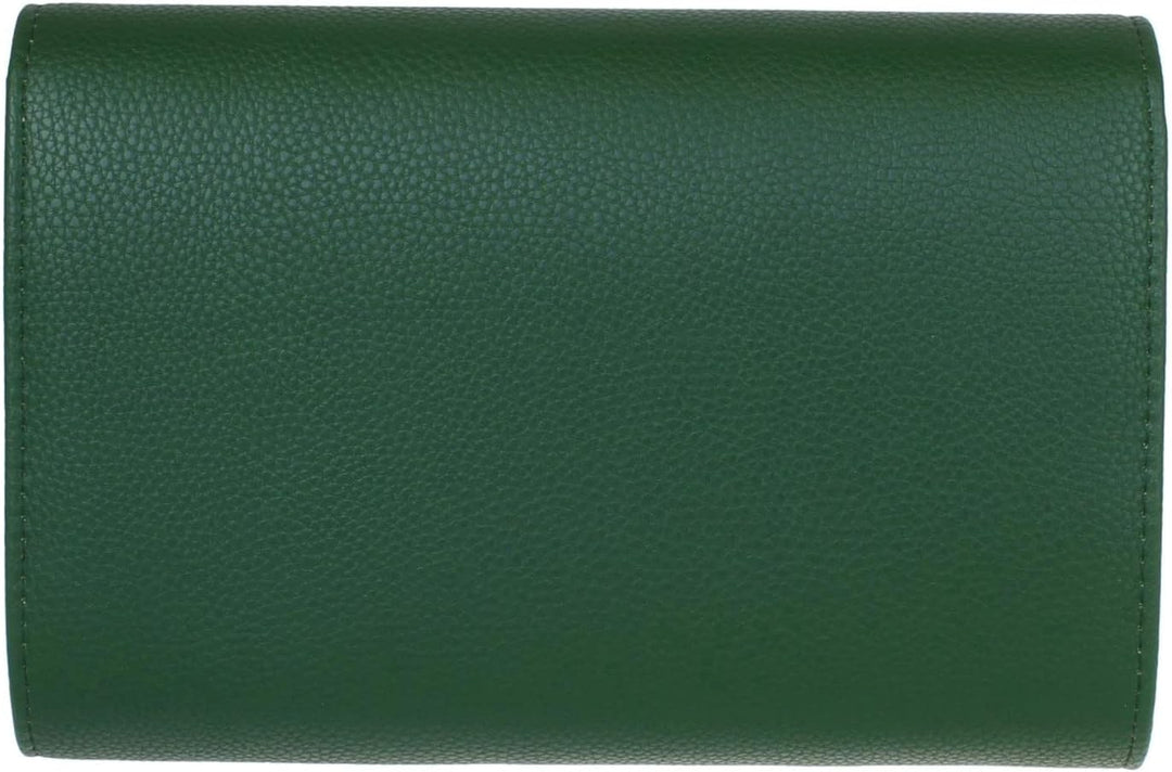 Girly Handbags Damen-Clutch aus Kunstleder mit metallischem Rahmen Dunkelgrün, Dunkelgrün