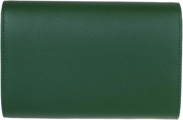 Girly Handbags Damen-Clutch aus Kunstleder mit metallischem Rahmen Dunkelgrün, Dunkelgrün